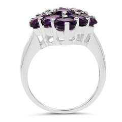 6.78 Carat Genuine Amethyst .925 Sterling Silver Ring