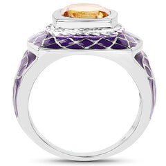 2.00 Carat Genuine Citrine .925 Sterling Silver Ring