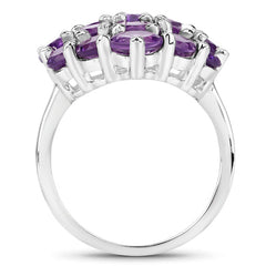 5.44 Carat Genuine Amethyst .925 Sterling Silver Ring