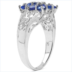 1.65 Carat Genuine Tanzanite .925 Sterling Silver Ring