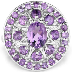 2.67 Carat Genuine Amethyst .925 Sterling Silver Ring