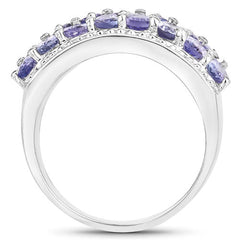 2.59 Carat Genuine Tanzanite .925 Sterling Silver Ring