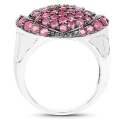 3.35 Carat Genuine Ruby .925 Sterling Silver Ring