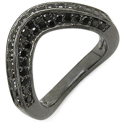 1.02 Carat Genuine Black Diamond .925 Sterling Silver Ring