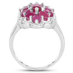 3.05 Carat Glass Filled Ruby .925 Sterling Silver Ring