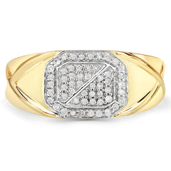 0.24 Carat Genuine White Diamond .925 Sterling Silver Ring