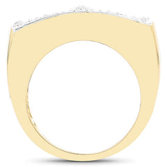 14K Yellow Gold Plated 0.25 Carat Genuine White Diamond .925 Sterling Silver Ring