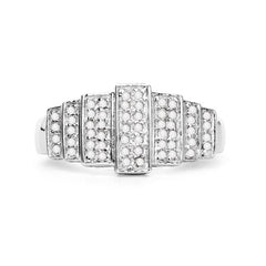 14K White Gold Plated 0.26 Carat Genuine White Diamond .925 Sterling Silver Ring