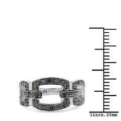 0.36 Carat Genuine Blue Diamond .925 Sterling Silver Ring