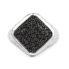 0.54 Carat Genuine Black Diamond .925 Sterling Silver Ring
