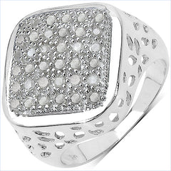 0.54 Carat Genuine White Diamond .925 Sterling Silver Ring