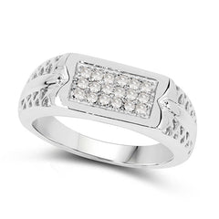 0.27 Carat Genuine White Diamond .925 Sterling Silver Ring