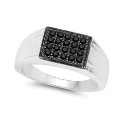 0.30 Carat Genuine Black Diamond .925 Sterling Silver Ring