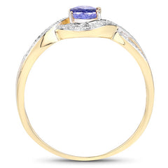0.75 Carat Genuine Tanzanite .925 Sterling Silver Ring