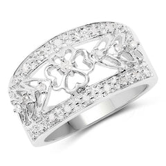 0.31 Carat Genuine White Diamond .925 Sterling Silver Ring