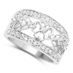0.31 Carat Genuine White Diamond .925 Sterling Silver Ring