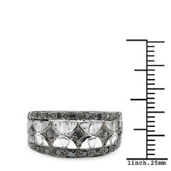 0.29 Carat Genuine Blue Diamond .925 Sterling Silver Ring
