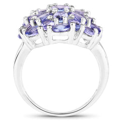 7.08 Carat Genuine Tanzanite .925 Sterling Silver Ring