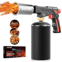 AUXTUR Powerful Propane TorchCooking Blow Torch for Food Butane Kitchen Torch Creme Brulee Torch Culinary Torch Refillable Charcoal Grill Lighter Campfire Starter-Butane Gas Not Included