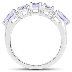 2.33 Carat Genuine Tanzanite .925 Sterling Silver Ring