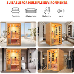 Rövia Aurora 3-Person Indoor Hybrid Sauna Room With Infrared And 4.5KW Steam Heaters (SAK41592)