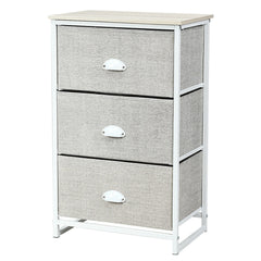 Nightstand Side Table Storage Tower Dresser Chest with 3 Drawers