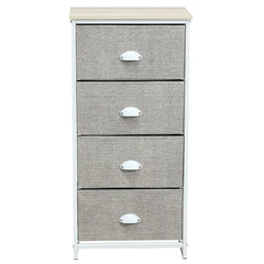 Chest Storage Tower Side Table Display Storage with 4 Drawers-Gray