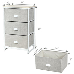 Nightstand Side Table Storage Tower Dresser Chest with 3 Drawers