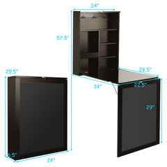 Convertible Wall Mounted Table with A Chalkboard