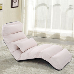 Folding Lazy Sofa Chair Stylish Sofa Couch Beds Lounge Chair W/Pillow