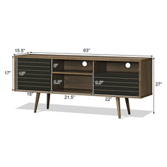 Mid-Century Modern TV Stand for TVs up to 65 Inch with Storage Shelves