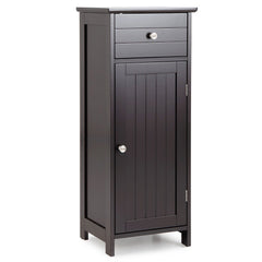 Wooden Bathroom Floor Storage Cabinet with Drawer and Shelf