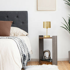 2-Tier Square End Table with Open Storage Shelf for Small Space-Coffee