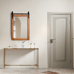 30 x 22 Inch Wall Mount Mirror with Wood Frame
