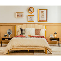 1 Piece Stackable Night Stand Shelf Accent Table with Metal Frame