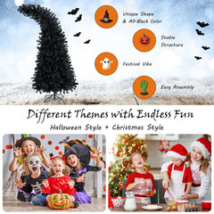 7 Feet Pre-Lit Black Halloween Tree with 8 Flash Modes and 400 Lights