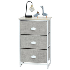 Nightstand Side Table Storage Tower Dresser Chest with 3 Drawers