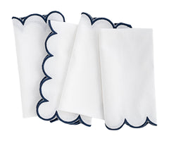 Navy Scalloped Edge Napkins LongWave