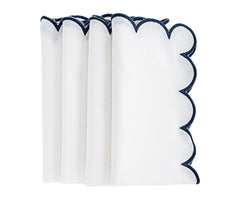 Navy Scalloped Edge Napkins LongWave
