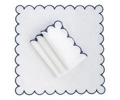 Navy Scalloped Edge Napkins LongWave