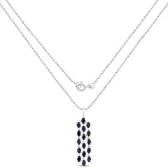 7.68 Carat Genuine Blue Sapphire .925 Sterling Silver Pendant
