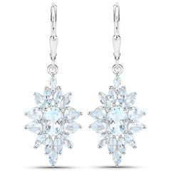 19.18 Carat Genuine Blue Topaz .925 Sterling Silver 3 Piece Jewelry Set (Ring, Earrings, and Pendant w/ Chain)