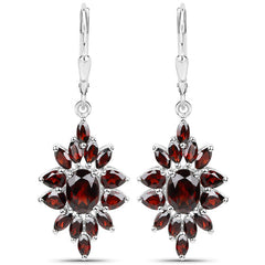 20.24 Carat Genuine Garnet .925 Sterling Silver 3 Piece Jewelry Set (Ring, Earrings, and Pendant w/ Chain)