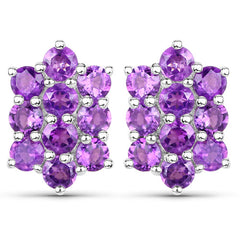 6.80 Carat Genuine Amethyst .925 Sterling Silver 3 Piece Jewelry Set (Ring, Earrings, and Pendant w/ Chain)