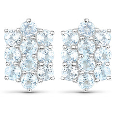 8.80 Carat Genuine Blue Topaz .925 Sterling Silver 3 Piece Jewelry Set (Ring, Earrings, and Pendant w/ Chain)