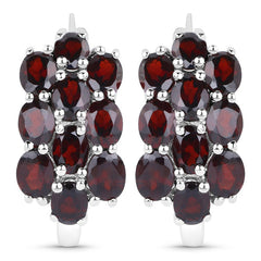 10.40 Carat Genuine Garnet .925 Sterling Silver 3 Piece Jewelry Set (Ring, Earrings, and Pendant w/ Chain)