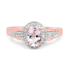 2.28 Carat Genuine Morganite and White Topaz .925 Sterling Silver 3 Piece Jewelry Set (Ring, Earrings, and Pendant w/ Chain)