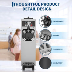 Single-Flavor 6L Commercial 1500W Countertop Soft Serve Ice Cream Machine (SAK25318)