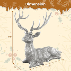 Standing Reindeer Statue Aluminum Deer Sculpture for Indoors Christmas Decor