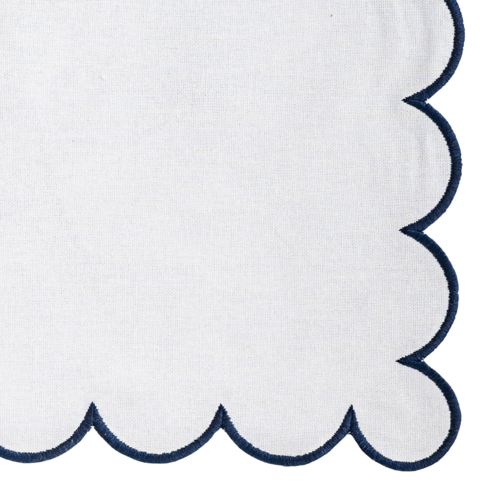 Navy Scalloped Edge Napkins LongWave